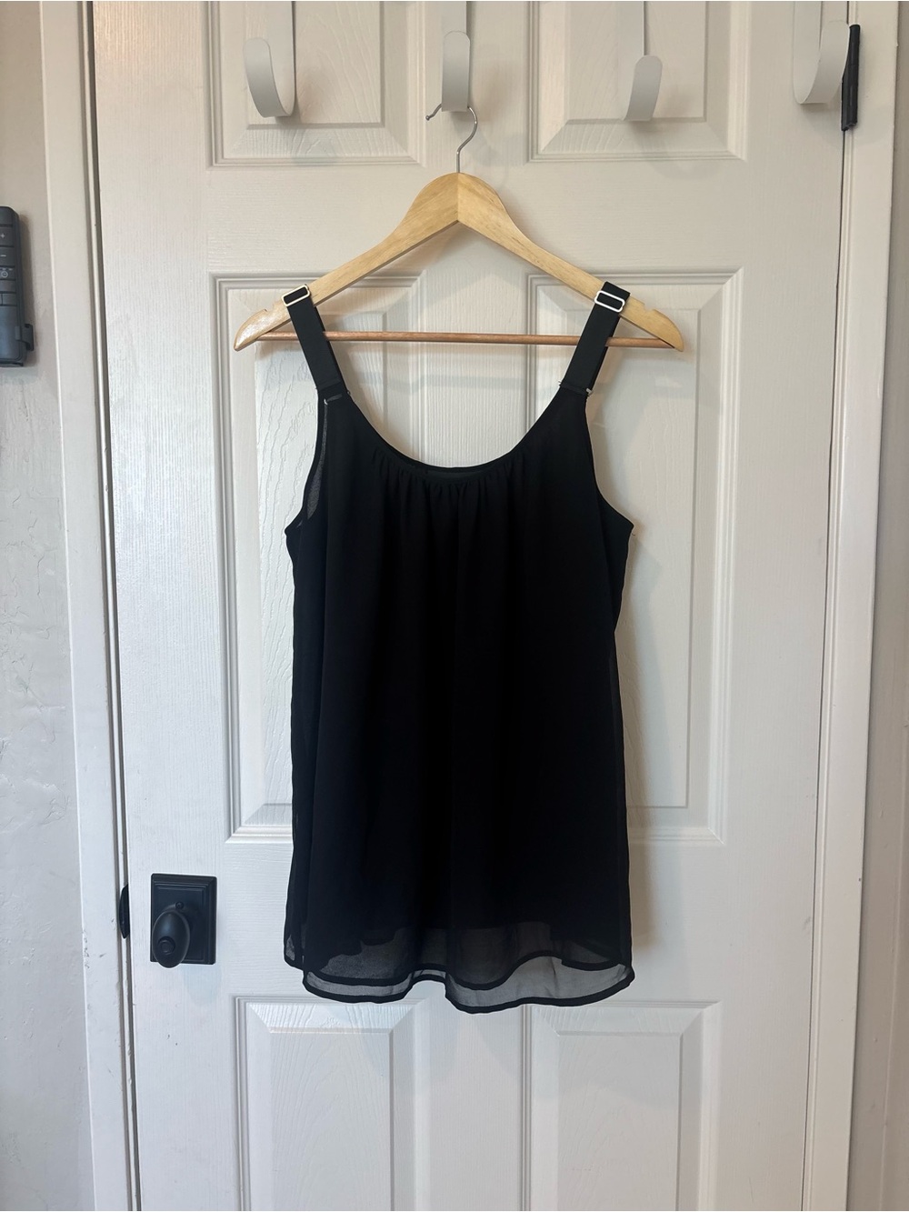 Lane Bryant Black Chiffon Camisole with Adjustable Straps